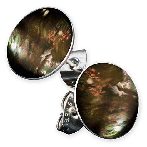 Fly Style - Ohrstecker mit Perlmutt, Shiva Auge oder Korallen-Optik - Handarbeit, Grösse:8 mm, Modelle:Modell G von Fly Style