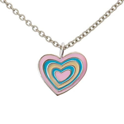 Fly Style Regenbogen Herz Rainbow Anhänger für Kinder/Mädchen/Damen mit Kette Silber/Kinderschmuck Mädchen - Halskettchen in Schmuckschachtel von Fly Style