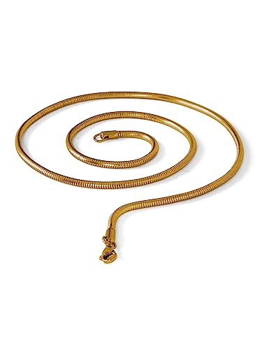 Fly Style Schlangenkette Edelstahl gold 0.9mm I 1.2mm I 2mm I 3.2mm · Halskette Herren Damen · 41-76cm, Längen:ca. 51.0 cm, Stärke:2 mm von Fly Style