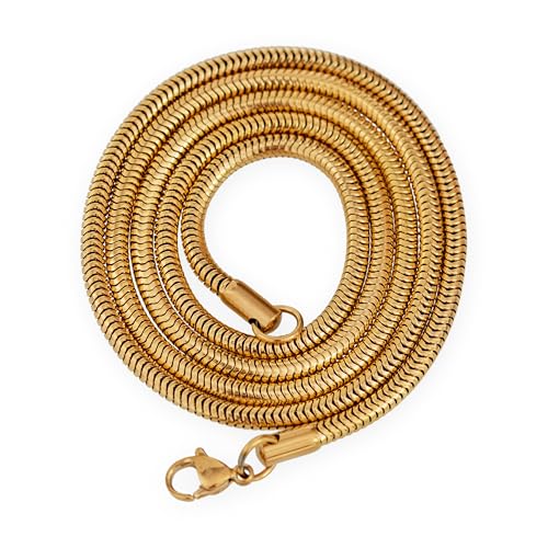 Fly Style Schlangenkette Edelstahl gold 0.9mm I 1.2mm I 2mm I 3.2mm · Halskette Herren Damen · 41-76cm, Längen:ca. 51.0 cm, Stärke:0.9 mm von Fly Style