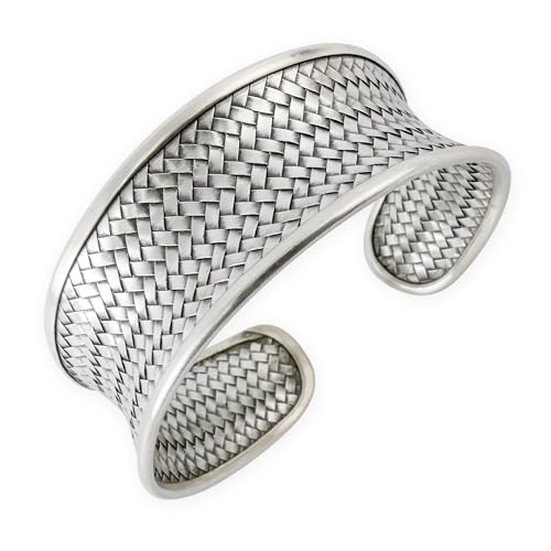 Fly Style Silber-Armreif - Damen-Armspange mit Flechtmuster - Poliert oder Oxidiert, Oberfläche:Poliert von Fly Style
