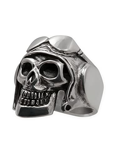 Fly Style Totenkopf Ring - Edelstahl Herren Ring - Pilot Skull Totenkopf Schmuck, Ring Grösse:22.9 mm von Fly Style