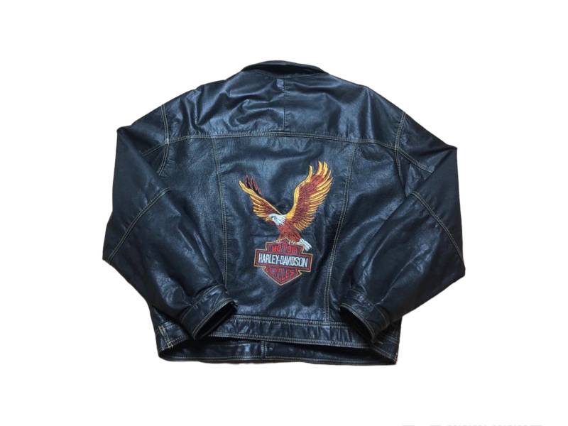 Vintage Harley Davidson Biker Bomberjacke Größe Xl von Fly90s