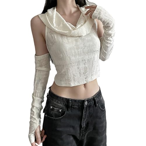 FlyCC Hoodies Weste Top für Damen Y2k Wasteland Rogue Mittelalter Tops Ärmellos Ausgehen Kapuzenoberteile Streetwear, Beige, Groß FlyCC Hoodies Weste Top für Damen Y2k Wasteland Rogue Mittelalter Tops Ärmellos Ausgehen Kapuzenoberteile Streetwear, Beige, Groß von FlyCC