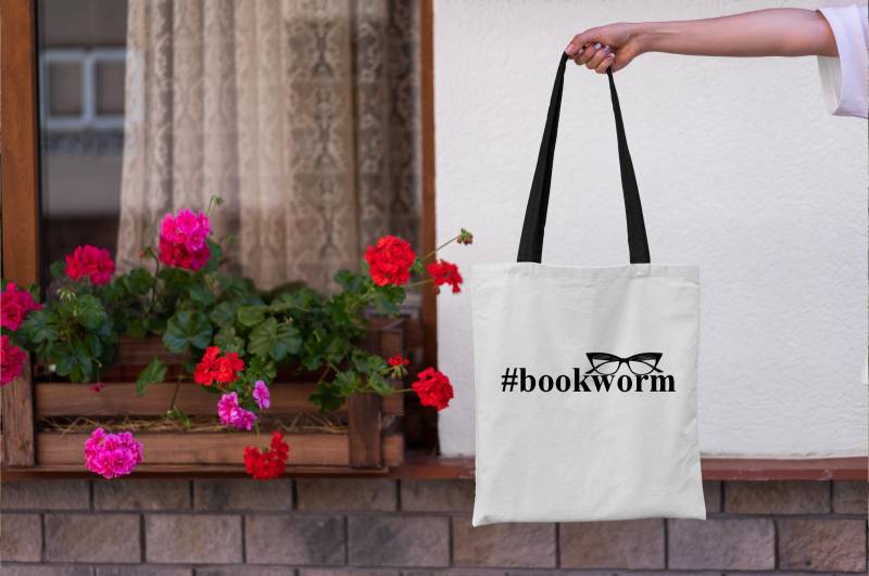 Bücherwurm Baumwoll Canvas Tragetasche - Geschenk Katzenaugen Brille Geschenke Für Leser Bibliothekare von FlyPaperProducts