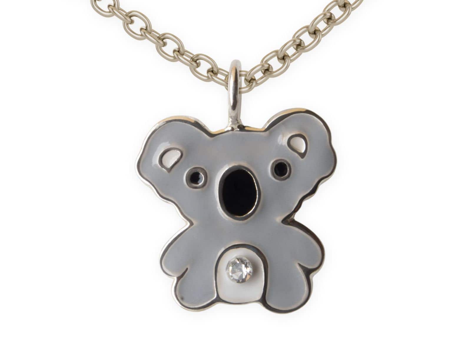 925 Silber Kette Mit Koala Bär Anhänger Für Mädchen Halsketten von FlyStyleShop