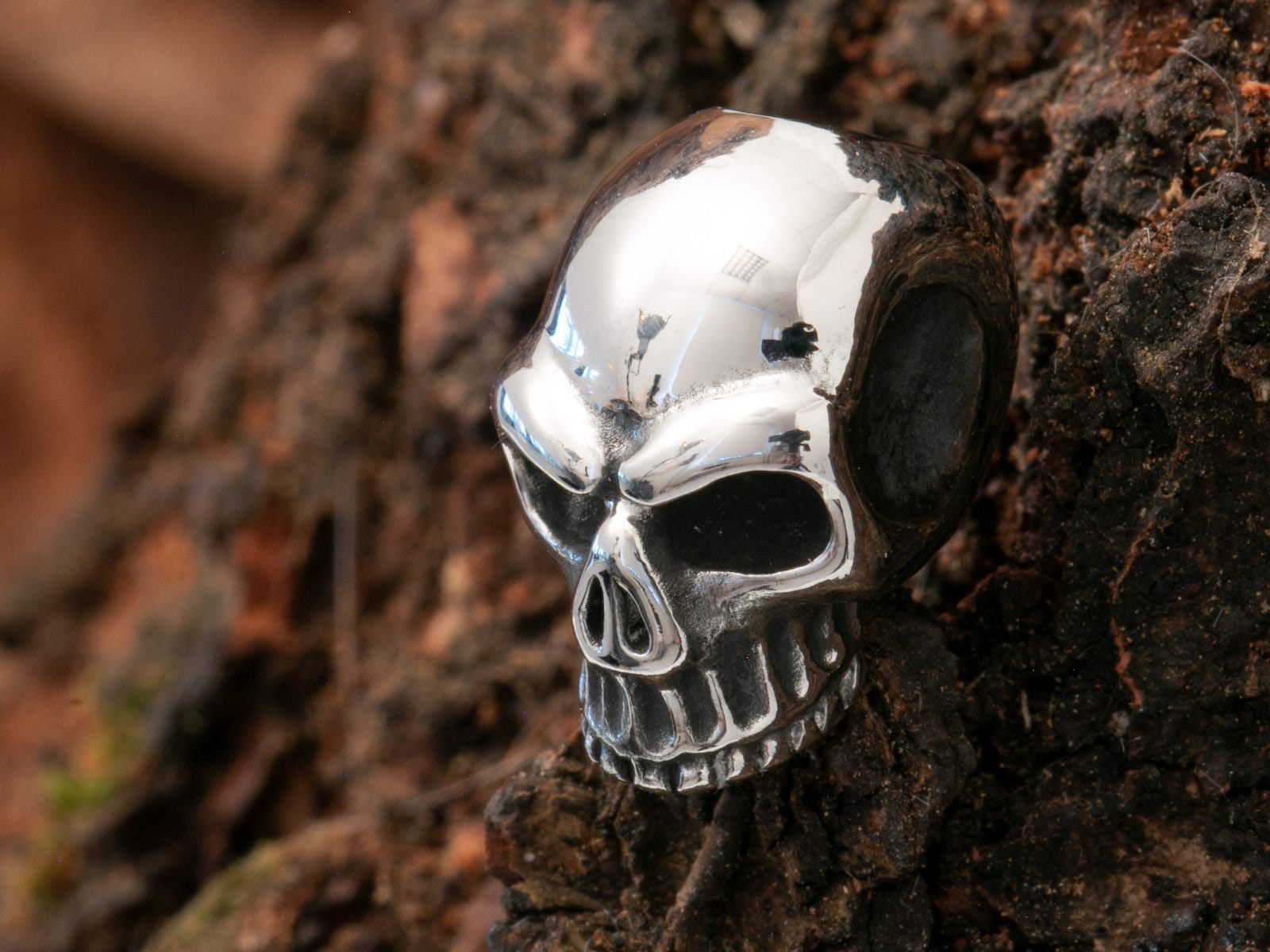 Bartperle Edelstahl Skull Totenkopf Haarperle Bartschmuck Großlochperle Bart 5mm von FlyStyleShop