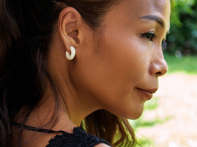 Damen Ohrringe Creolen Knochen Natur Piercing Schmuck Ohrstecker Klassisch von FlyStyleShop