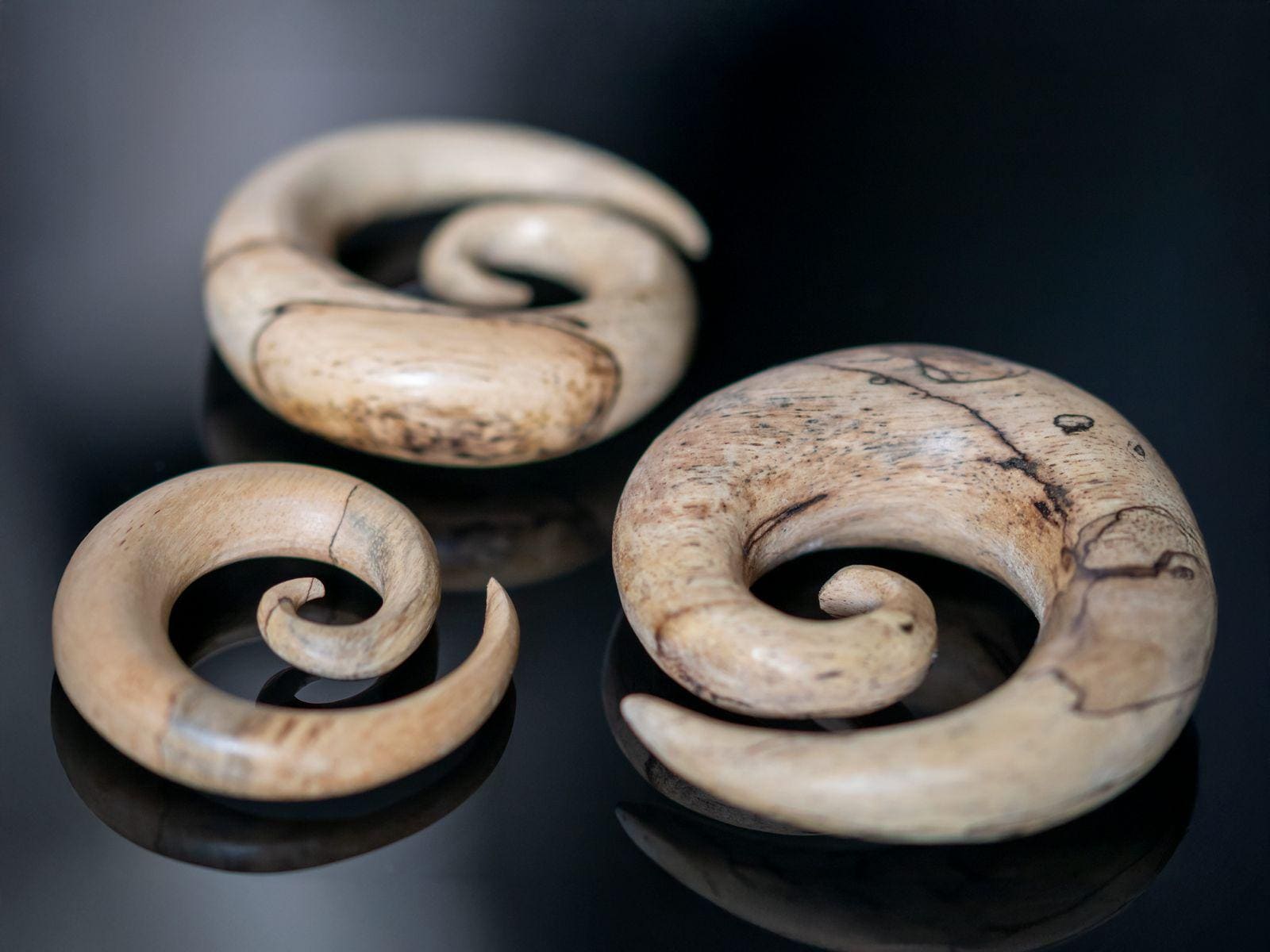 Dehnspirale Zebra Tamarindenholz Sichel Plug Dehner Expander Taper Schmuck von FlyStyleShop