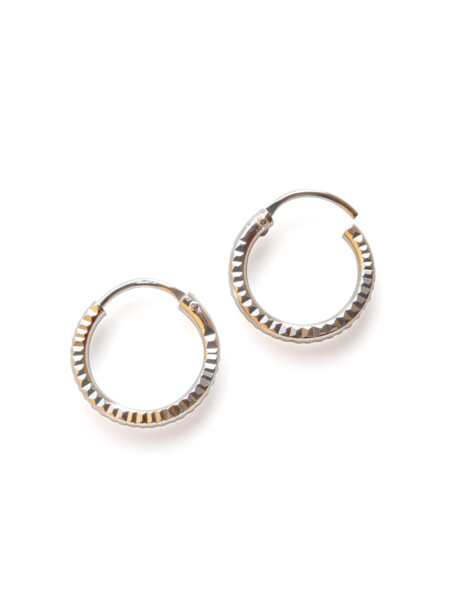 Diamond Cut Creolen Aus 925 Sterling Silber - Ohrringe Mit Diamantschliff Set von FlyStyleShop