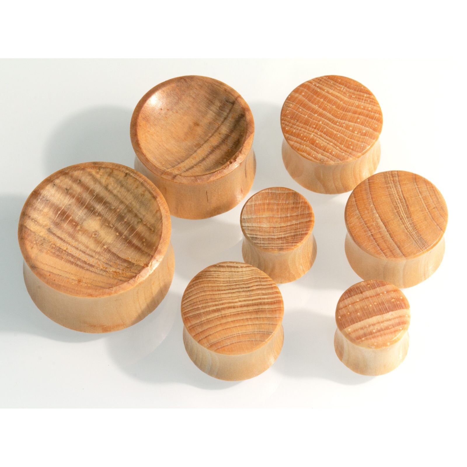 Double Flare Holz Plugs, Pinienholz Ohr Plug Konkav, Flesh Tunnels von FlyStyleShop