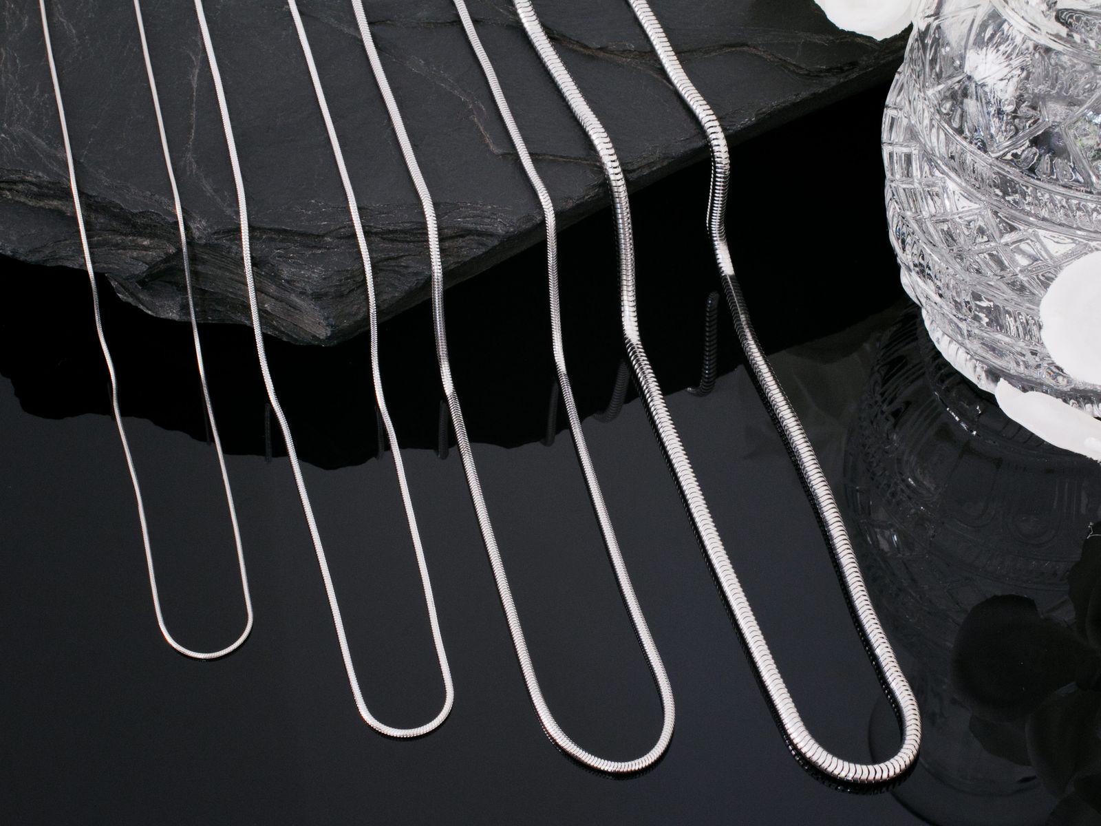 Edelstahl Schlangenkette Rund Hals-Kette Anhänger Silber 0, 9 -3, 2 Mm I 41-76 cm von FlyStyleShop