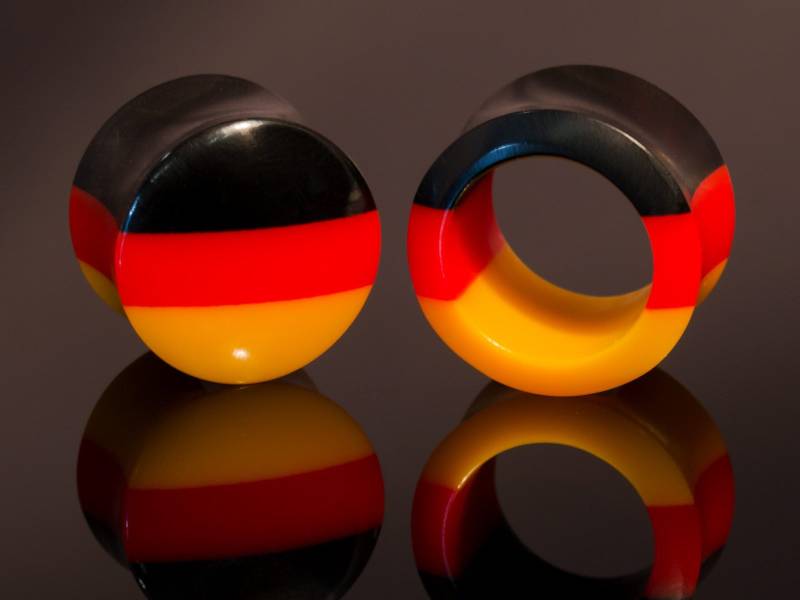 Flesh Plug Ohrtunnel Em Wm Fußball Fanartikel Deutschland Flagge Piercingschmuck von FlyStyleShop