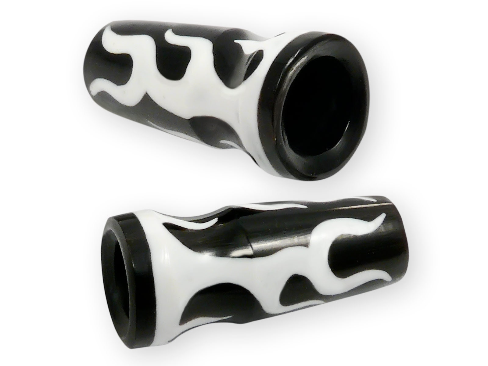 Flesh Plug Tunnel Flammen Horn Schwarz Damen Herren Ohr Piercing Punk Schmuck von FlyStyleShop