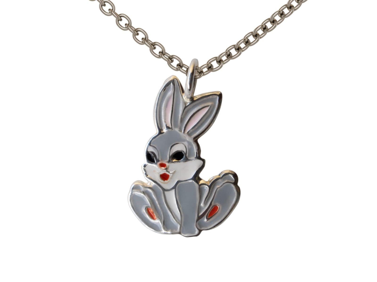 Halskette Anhänger Bunny Hase 925 Silber Kinder Tiere Mädchen Kinderschmuck von FlyStyleShop
