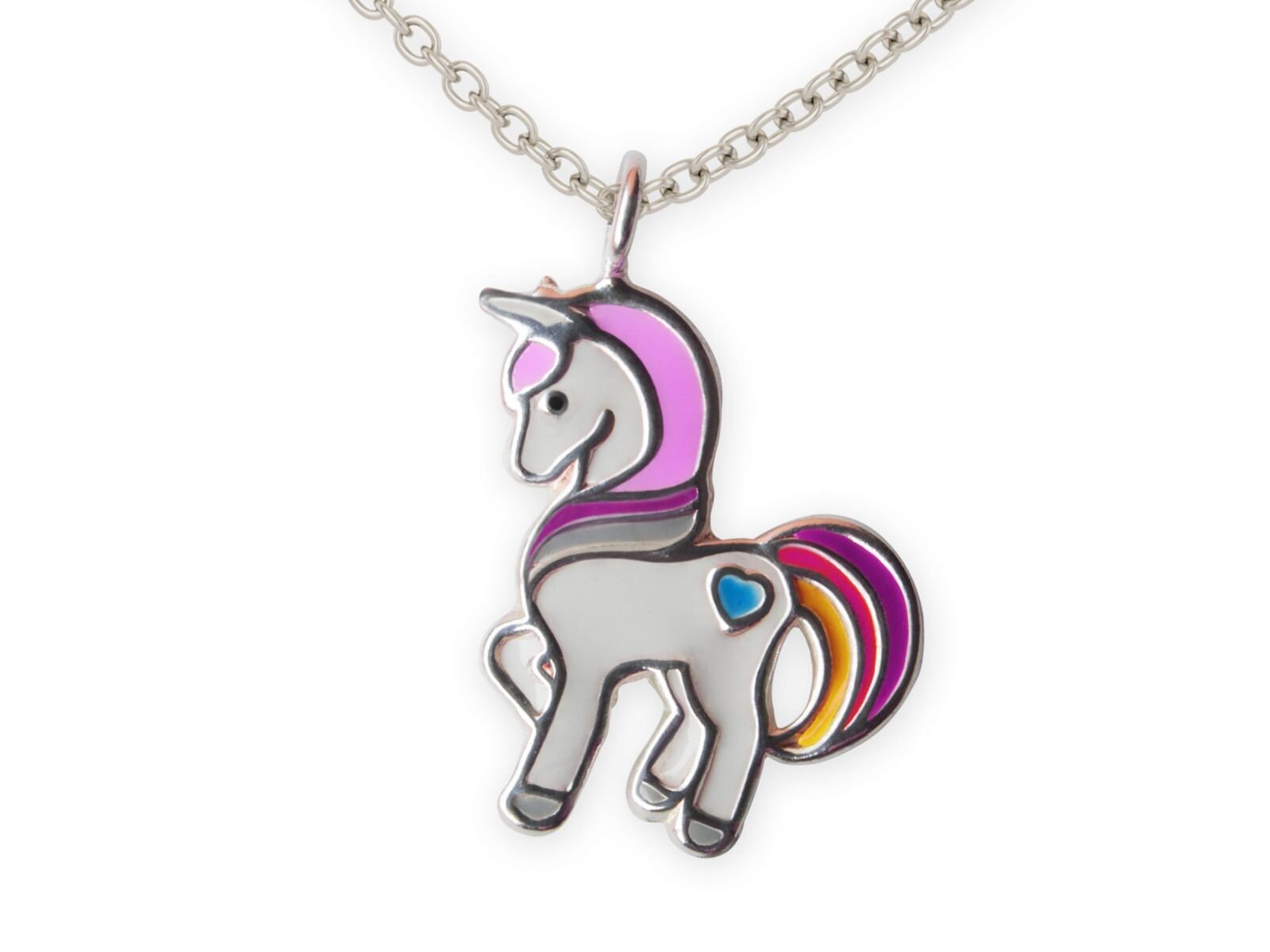 Halskette Anhänger Einhorn Unicorn 925 Silber Kinder Mädchen Kinderschmuck Kette von FlyStyleShop
