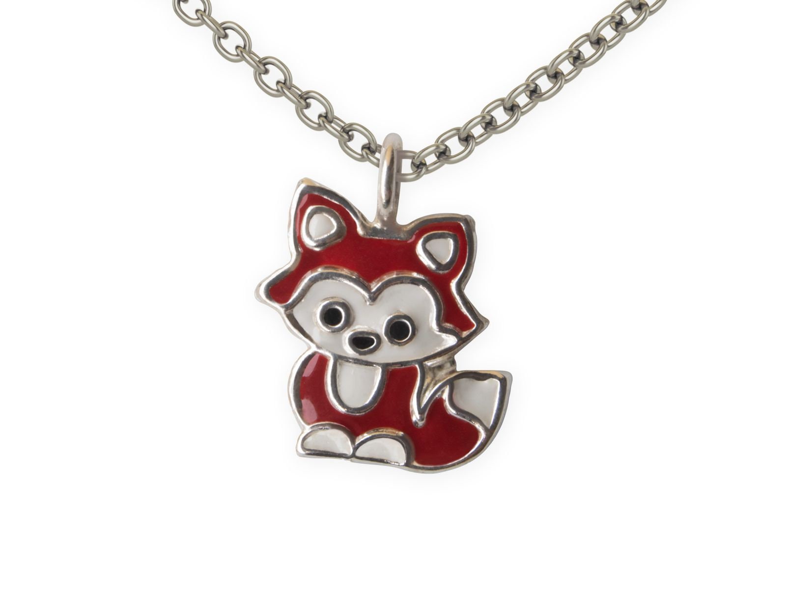Halskette Anhänger Fuchs 925 Silber Kinder Tiere Fox Mädchen Kinderschmuck von FlyStyleShop