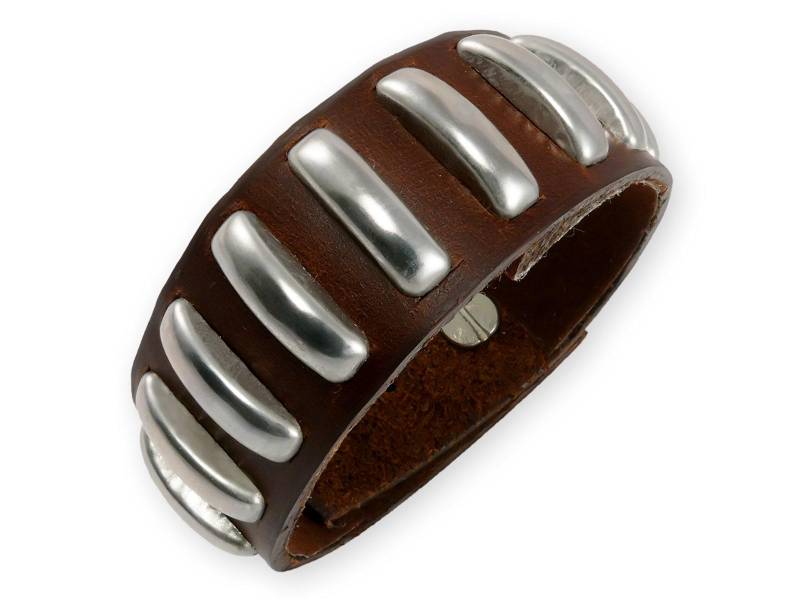 Handgefertigtes Lederarmband Herren - Wikinger Armband Nietenarmband Braun von FlyStyleShop