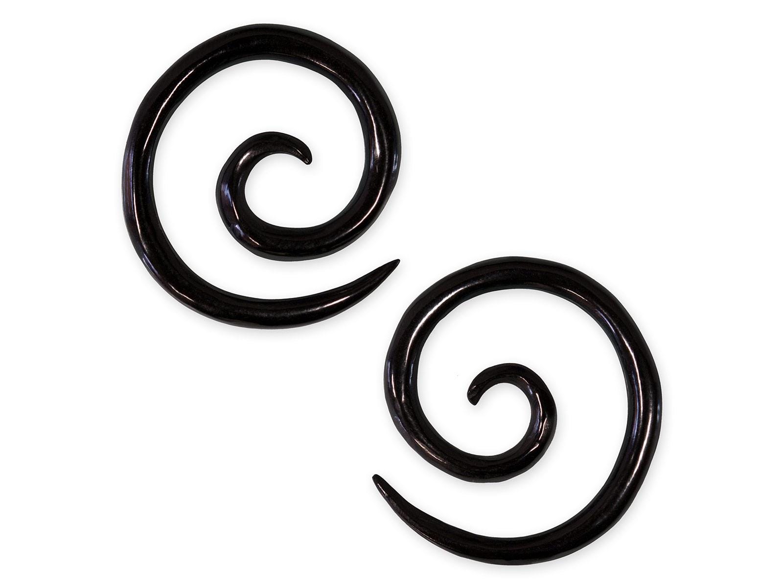 Horn Spiralen 2Mm, Ohrringe , 2 Mm Dehnungssichel Schwarze Dehnspirale, Dehnschnecke von FlyStyleShop