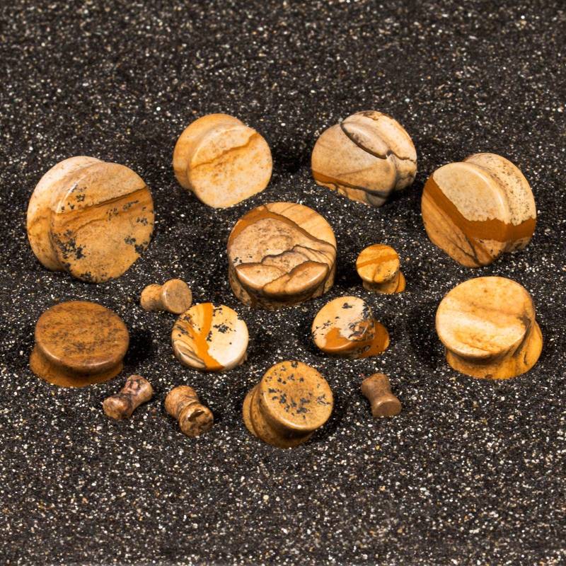 Jaspis Stein Plugs, Stone Ear Plug von FlyStyleShop