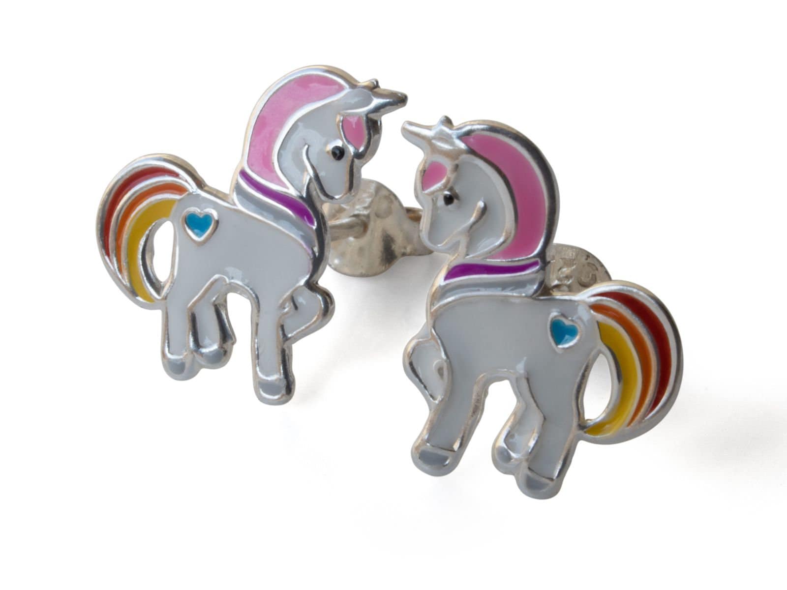 Kinder Ohrringe Einhorn Unicorn 925 Silber Ohrstecker Mädchen Kids Kinderschmuck von FlyStyleShop