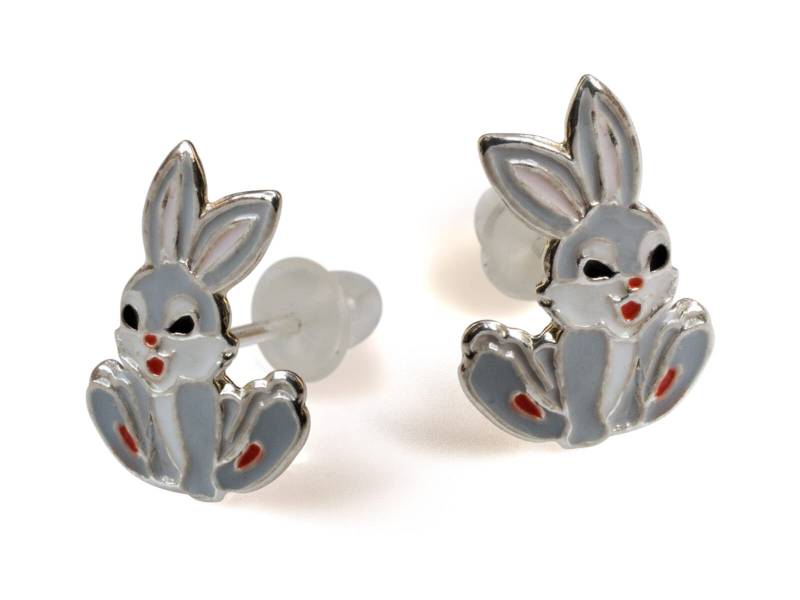 Kinder Ohrringe Hase Bunny Tier 925 Silber Ohrstecker Mädchen Kids Kinderschmuck von FlyStyleShop