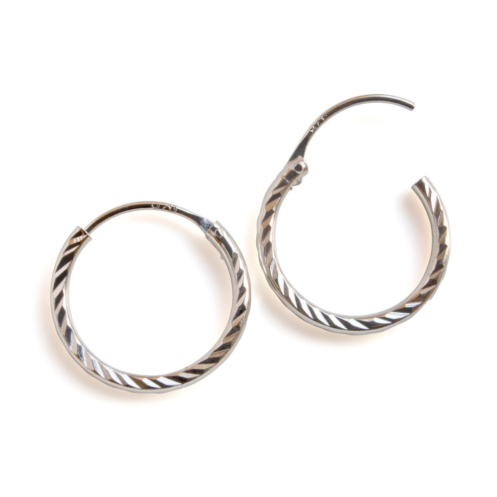 Kleine Silber Creolen - 925 Ohrringe Damen Hochzeitsschmuck Diamond Cut von FlyStyleShop