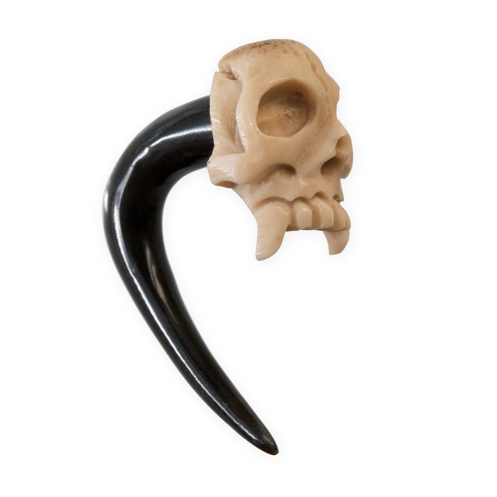 Skull Claw Expander, Dehnsichel Mit Totenkopf, Vampir Schädel Dehnungssichel Aus Horn Und Knochen von FlyStyleShop