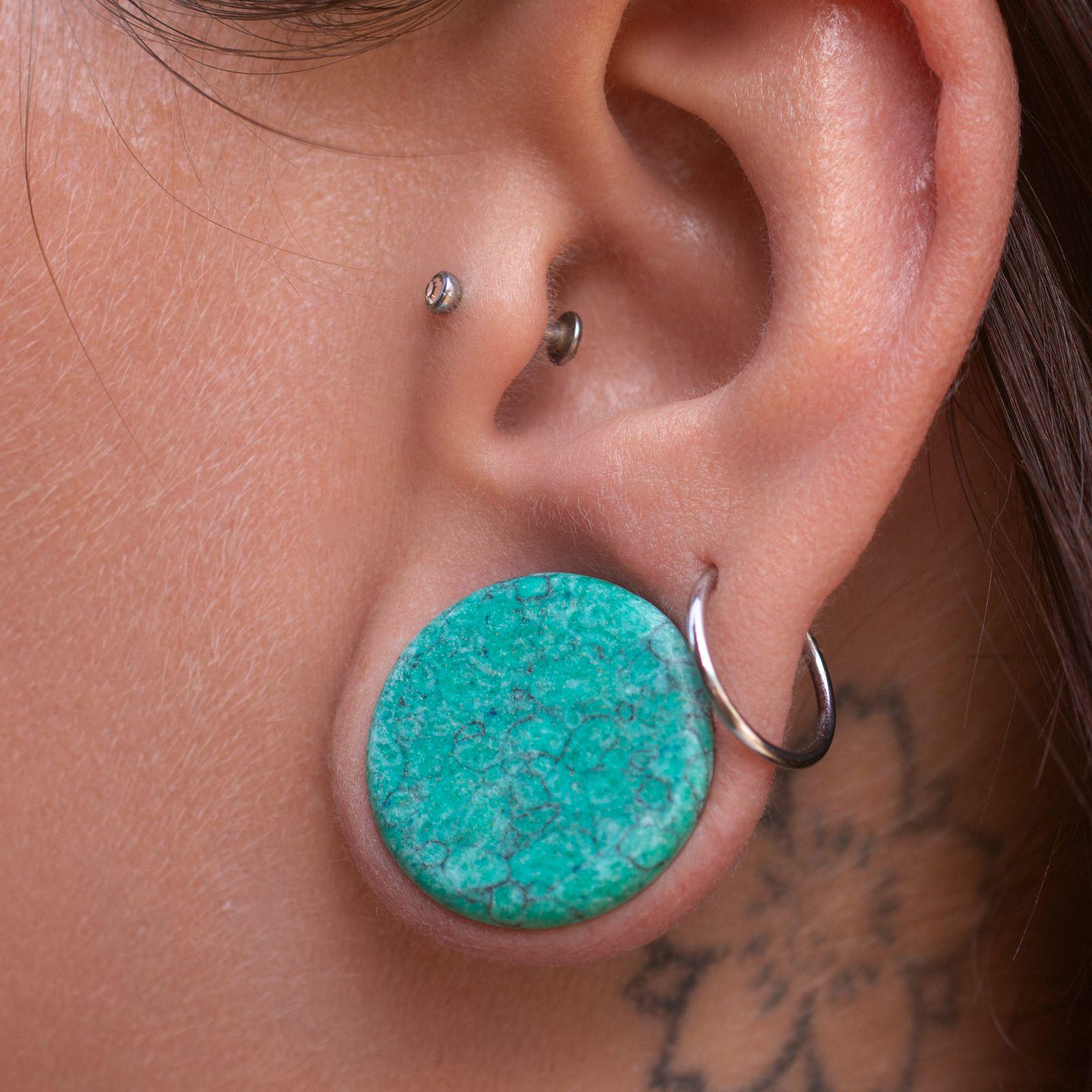 Stein Plugs, Stone Ear Grüner Flesh Tunnel von FlyStyleShop
