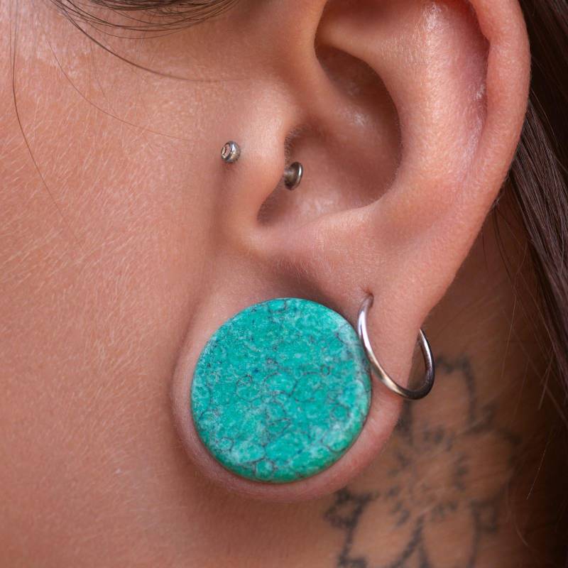 Stein Plugs, Stone Ear Grüner Flesh Tunnel von FlyStyleShop