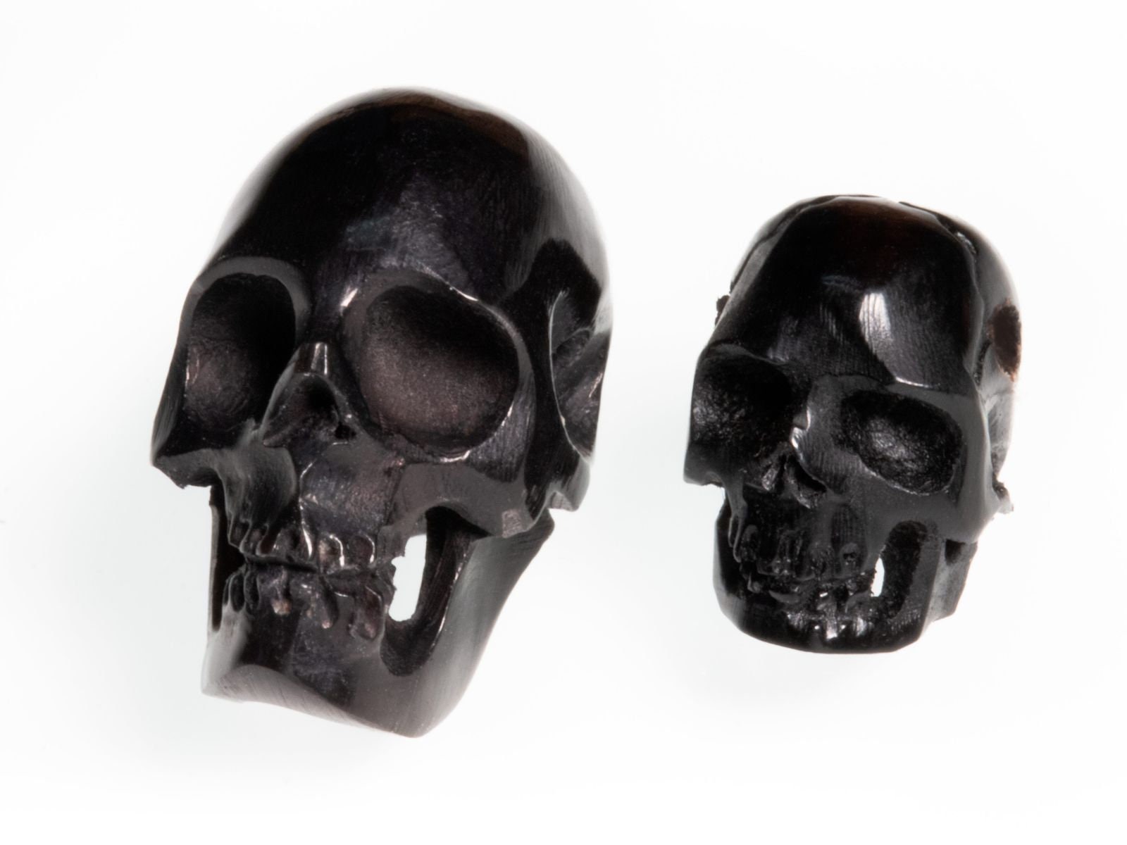 Totenkopf Perlen Anhänger Horn Kette Armband Biker Larp Skull von FlyStyleShop