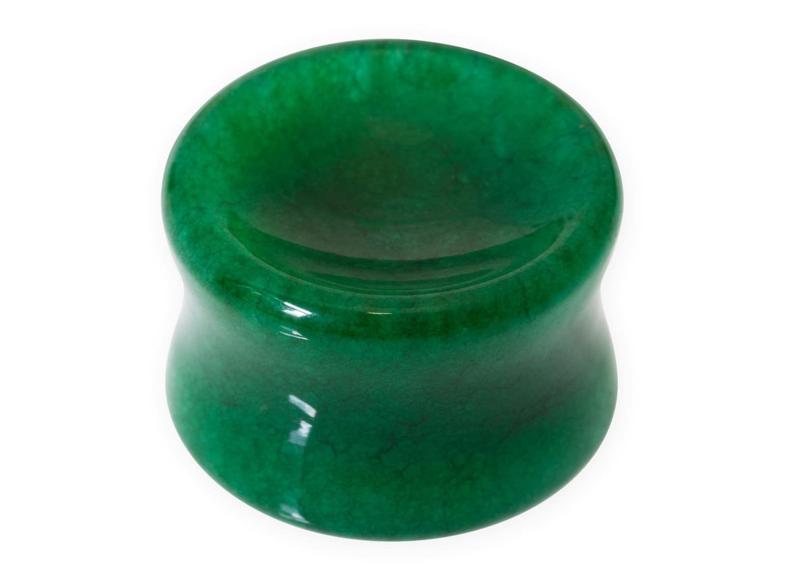 stein Ohr Plug Flesh Tunnel Grüne Jade Mineral Piercingschmuck Organisch von FlyStyleShop