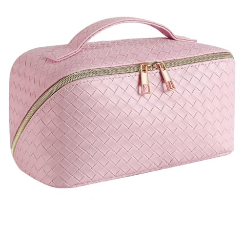 Flybloom Reise-Kosmetikhandtasche Für Damen, Tragbar, Multifunktional, Make-Up-Tasche, Badezimmer-Kulturbeutel, Aufbewahrungstasche (Rosa) von Flybloom