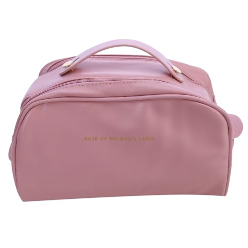 Flybloom Tragbare Make-Up-Pinsel-Einkaufstasche Für Damen Und Mädchen, Reise-Kosmetiktasche, Multifunktionaler Kulturbeutel(Rosa) von Flybloom