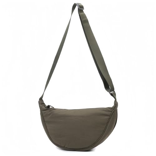 Flycppo Damen Crossbody Bag,Halbmond Tasche Umhängetasche,Nylon Halbmond Crossbody Schultertasche,Hobo Halfmoon Bag mit Münzfach und Verstellbarer Schultergurt von Flycppo