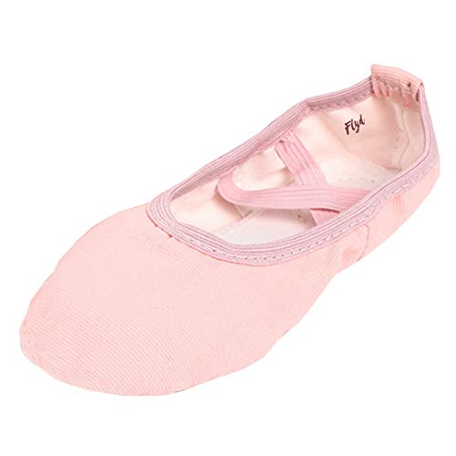 Acfoda Ballettschuhe Gymnastikschuhe Ballettschläppchen Mädchen Ballerinas Tanzschuhe Kinder Schläppchen, Hellrosa, Größe 25 von Acfoda