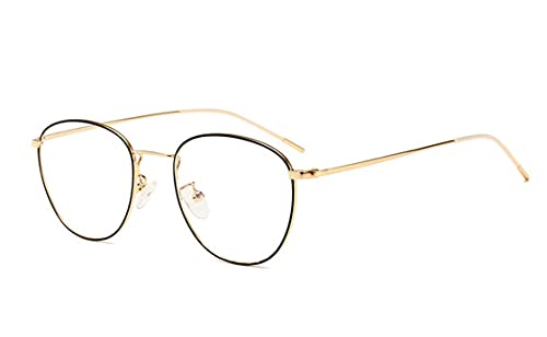 Flydo Damen Blaulichtfilter Brille Ohne Stärke Anti-Müdigkeit UV-Schutz Computerbrille Retro Rund Metallgestell Brillenfassung Blue Light Blocking Glasses von Flydo