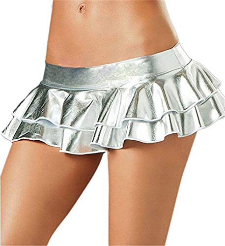 Wetlook Damen Panty Mini Rock Faltenrock schwarz Clubwear Party Kleid Damen Clubbing Unterwäsche von Flydo