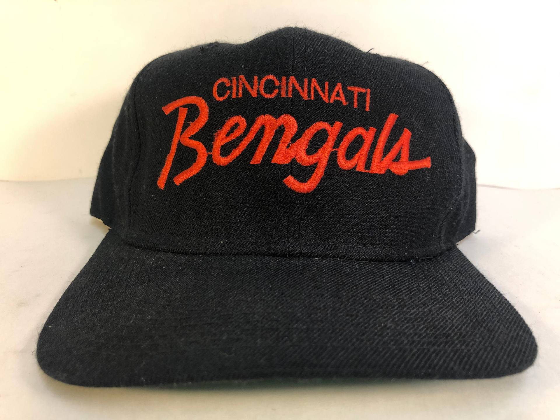 Vtg Sports Specialties Cincinnati Bengals Single Line Script Wolle Snapback Hat von FlyingVVintage