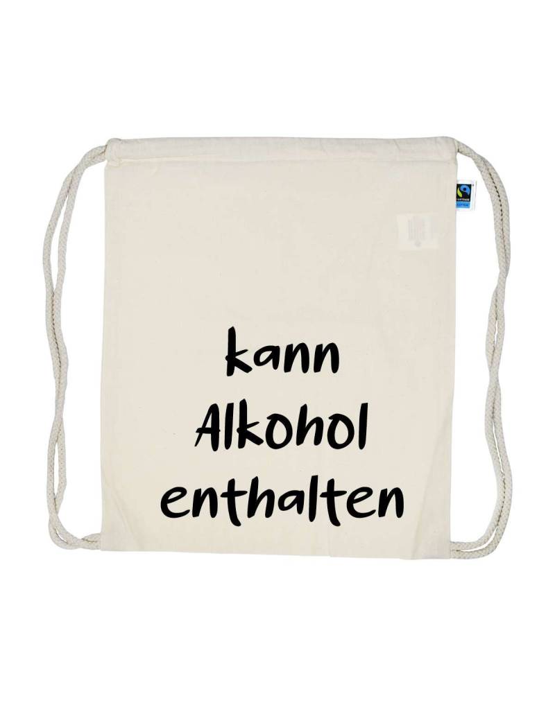 Turnbeutel Fairtrade Baumwolle " Kann Alkohol Enthalten" von FlyingprintDE