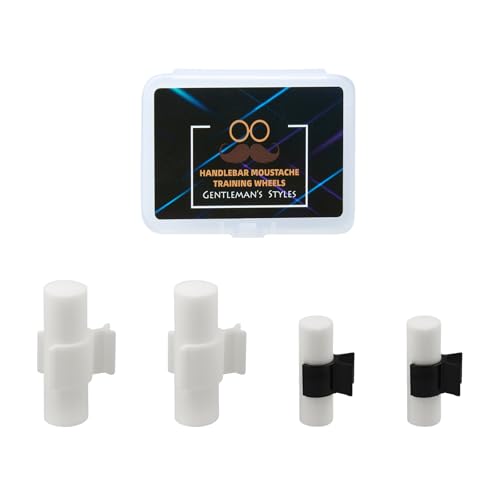 2 Paar Lenker Schnurrbart Trainingsräder, Schnurrbart Lockenwickler Formvorlage Tragbare für Männer, Bartroller Werkzeug Schnurrbart Styling Vorlage Shaping Tool für Bart Formdichtungen (M/L) von Flylin