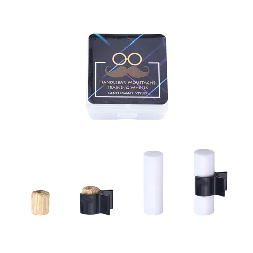 2 Paar Lenker Schnurrbart Trainingsräder, Schnurrbart Lockenwickler Formvorlage Tragbare für Männer, Bartroller Werkzeug Schnurrbart Styling Vorlage Shaping Tool für Bart Formdichtungen (S/M) von Flylin