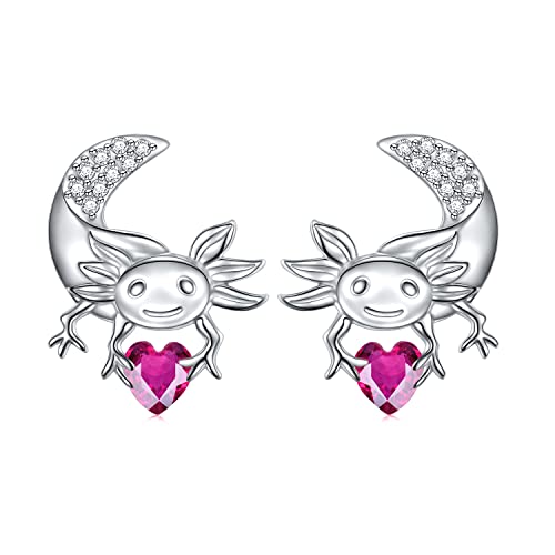 Axolotl Ohrringe für Frauen 925 Sterling Silber Hypoallergene Axolotl Ohrstecker Oktober Birthstone Ohrringe Tier Studs Axolotl Geschenke Nette Ohrringe Schmuck für Frauen von Flyow