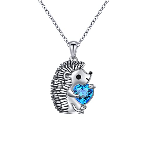 Flyow Igel Halskette für Damen Mädchen Igel Schmuckset 925 Sterling Silber Niedliche Tieranhänger Geschenke für Igel Fans (Halskette) von Flyow