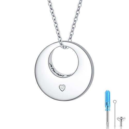 Ostergeschenke Kreis des Lebens Urne Halsketten für Asche für Damen Mädchen Frauen Feuerbestattung Schmuck 925 Sterling Silber Ewigkeit Denkmal Always with me Asche Andenken von Flyow