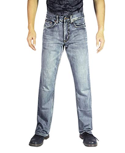 Flypaper Herren Fashion Bootcut Blue Jeans Regular Fit Herren Arbeitshose - blau - 32W / 34L von Flypaper