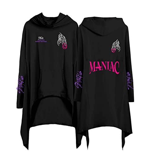 Flyself Damen Kapuzenpullover Kpop MANIAC Lässiger unregelmäßiger Saum Kleid Langarm Hoodie Sweatshirt Pullover Bang Chan Changbin Hyunjin Felix Seungmin Jeongin Jisung Minho Woojin von Flyself