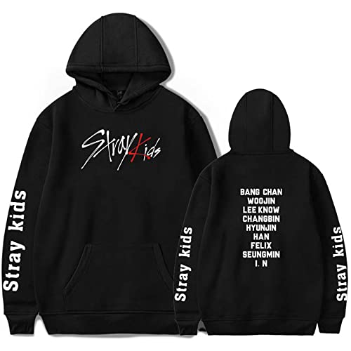 Flyself Damen Kpop Stray Kids Kapuzenpullover Hip hop Streetwear Bang Chan Changbin Hyunjin Felix Seungmin Jeongin Jisung Minho Woojin Hoodie Sweatshirts Pullover von Flyself