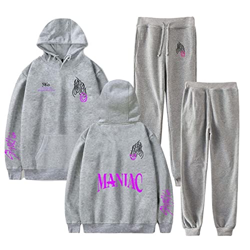 Flyself Damen Kpop Stray Kids MANIAC Sportanzug Traingsanzug Jogginganzug Herren 2 Stück Freizeitanzug Kapuzenpullover Langarm Hoodie & Jogginghose Fitness Sporthose und Trainingsjacke von Flyself