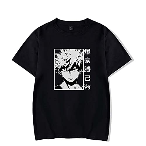 Flyself Herren T-Shirt Cosplay Bakugou Katsuki Sommer Casual Kurzarm T-Shirts Blusen Lose Tops von Flyself